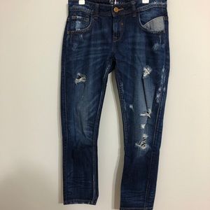 Zara destroyed straight cut jeans